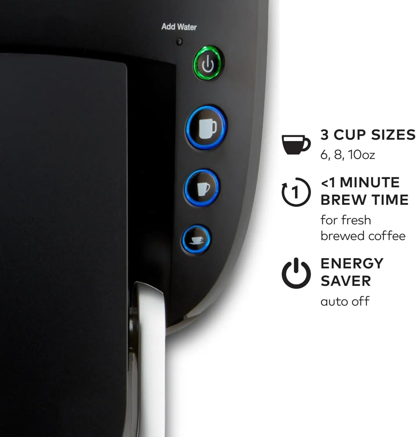 Compact Single Serve Coffee Maker With Smart Start Removable Reservoir