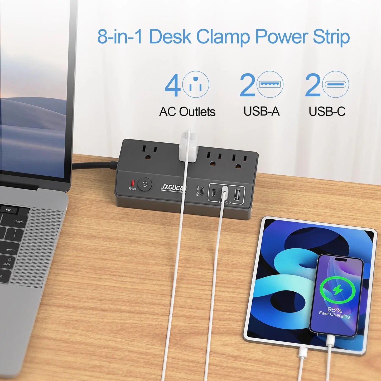 Passus USB C Desk Clip PowerDelivery Strip 1625W PD 20W