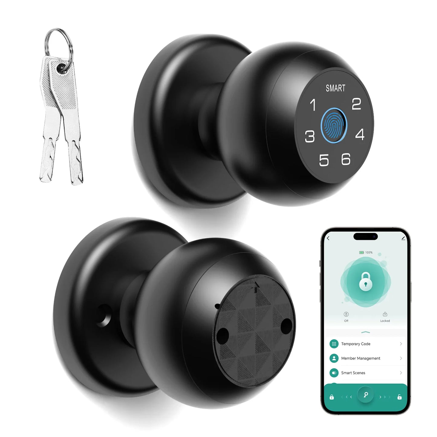 Viladepot Ball Shaped Smart Lock With Fingerprint And App