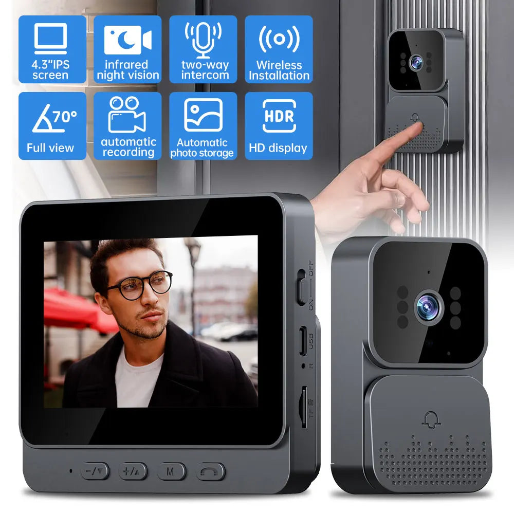 4.3 Inch IPS HD WiFi Smart Intercom With Video Doorbell