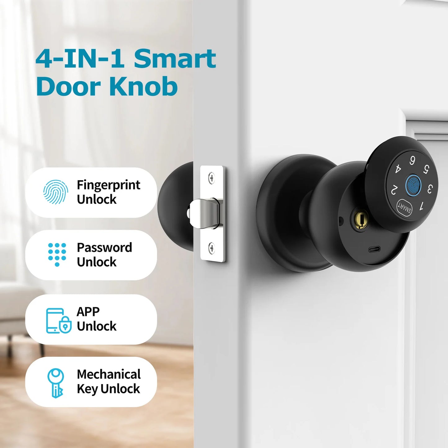 Viladepot Ball Shaped Smart Lock With Fingerprint And App