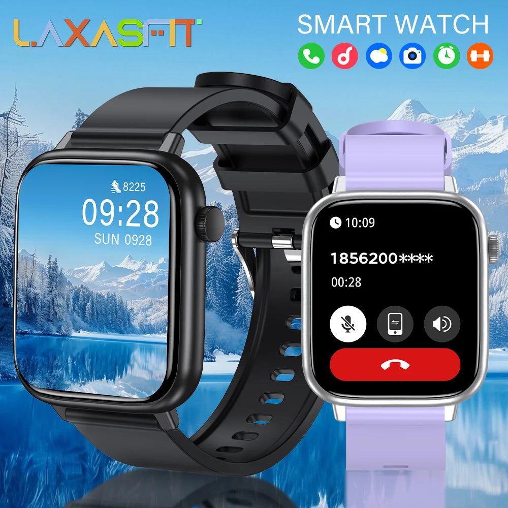 LAXASFIT Smartwatch Bluetooth Call Heart Rate IP68 Waterproof 100 Modes