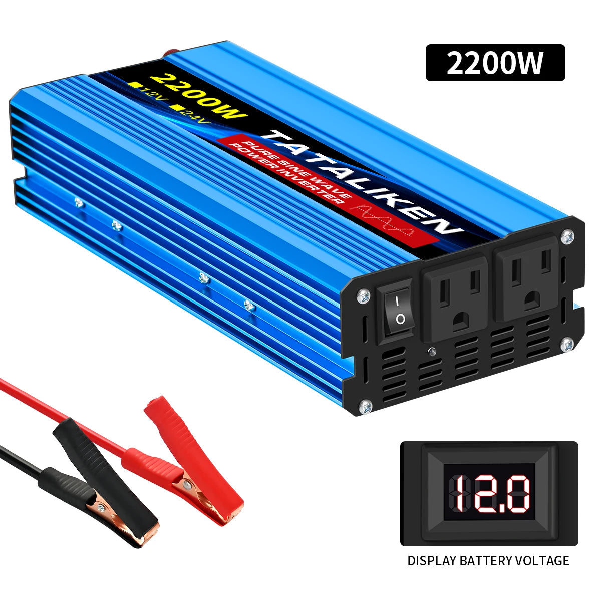 TATALIKEN 12V DC To 110V 60Hz Pure Sine Wave Car Inverter 1000W To 10000W