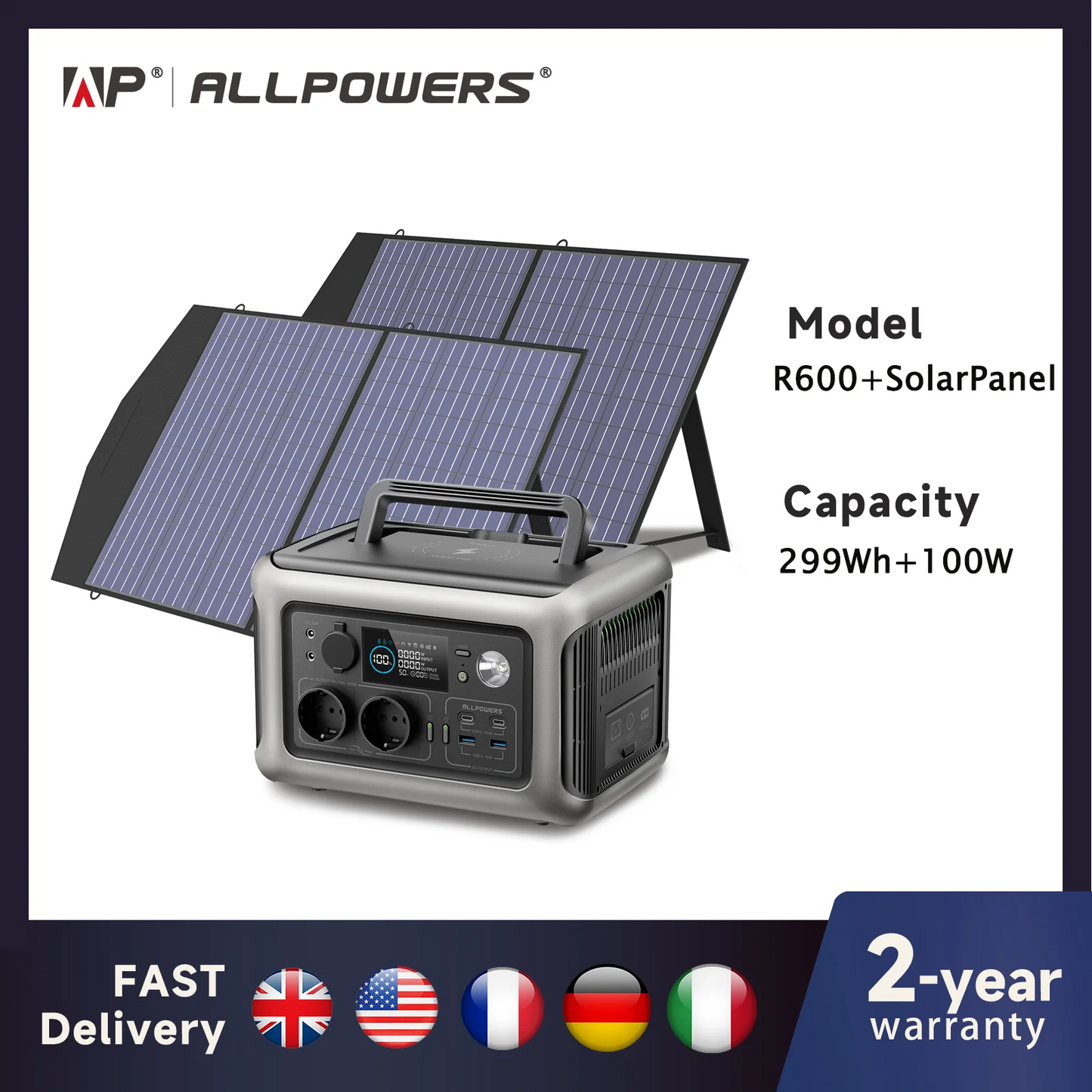 ALLPOWERS 299Wh Solar Power Station With LiFePO4 Battery