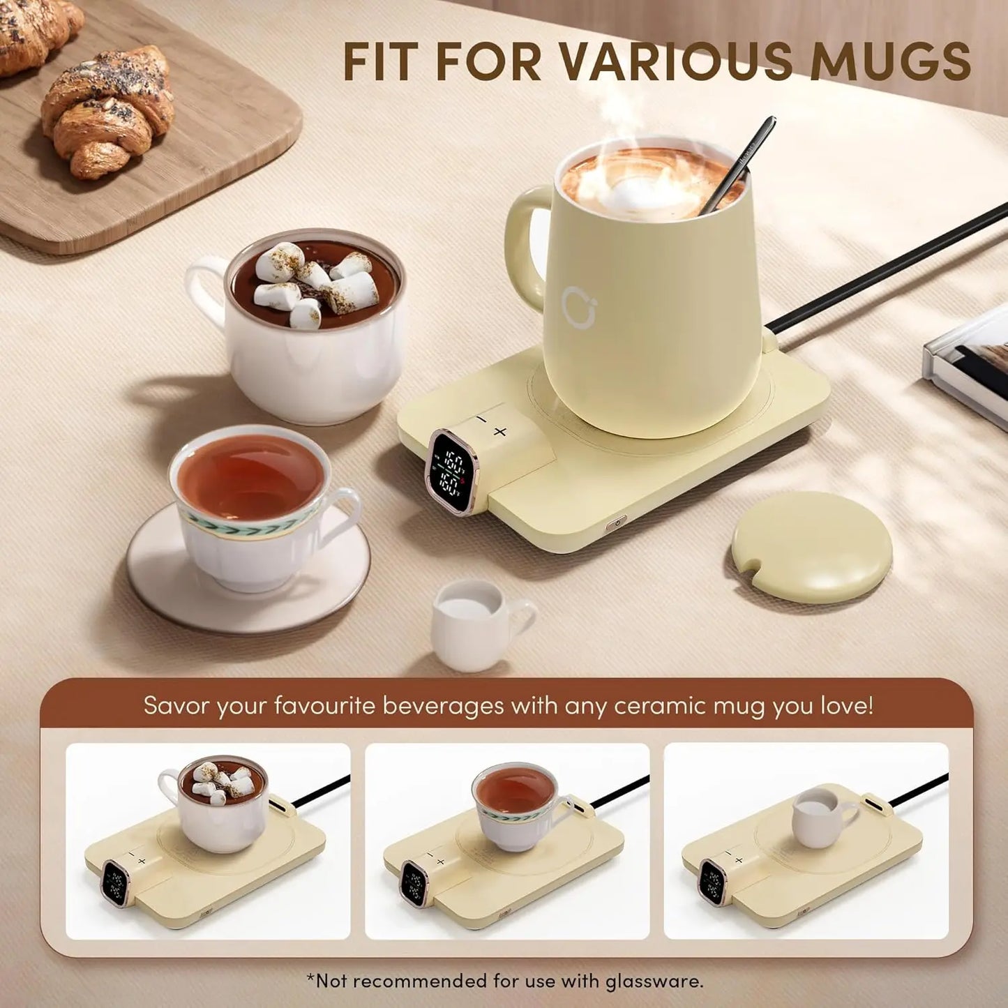 Smart Mug Warmer Set With Temperature Control Auto Shut Off