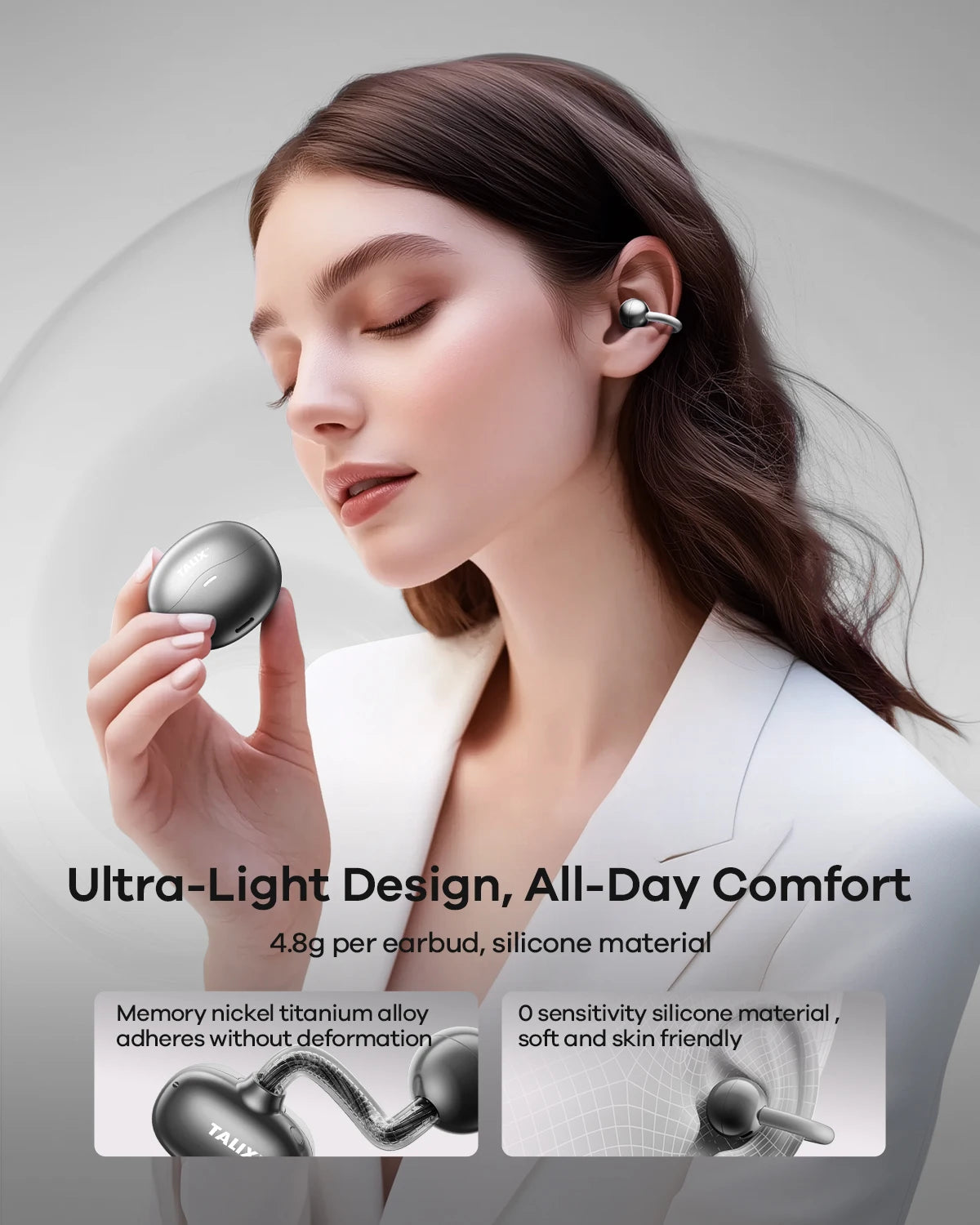 TALIX X6 Open Ear Wireless Earbuds With Touch Control