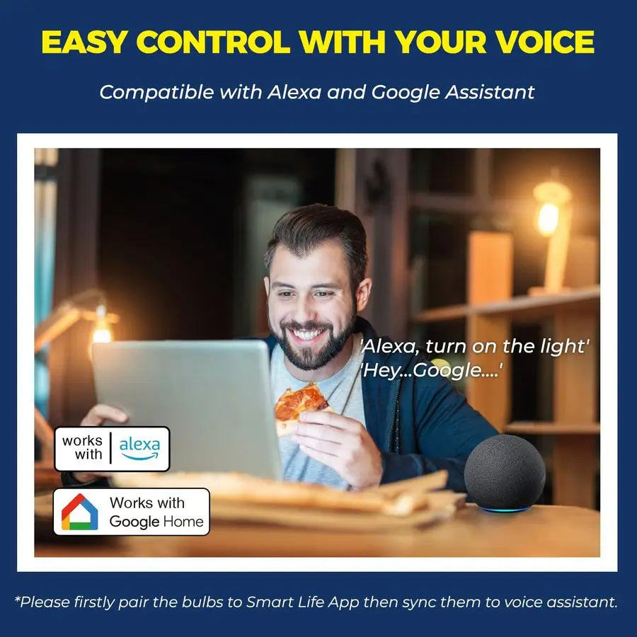 XMSJ E12 Smart LED Bulbs RGBCW With Alexa Google Home