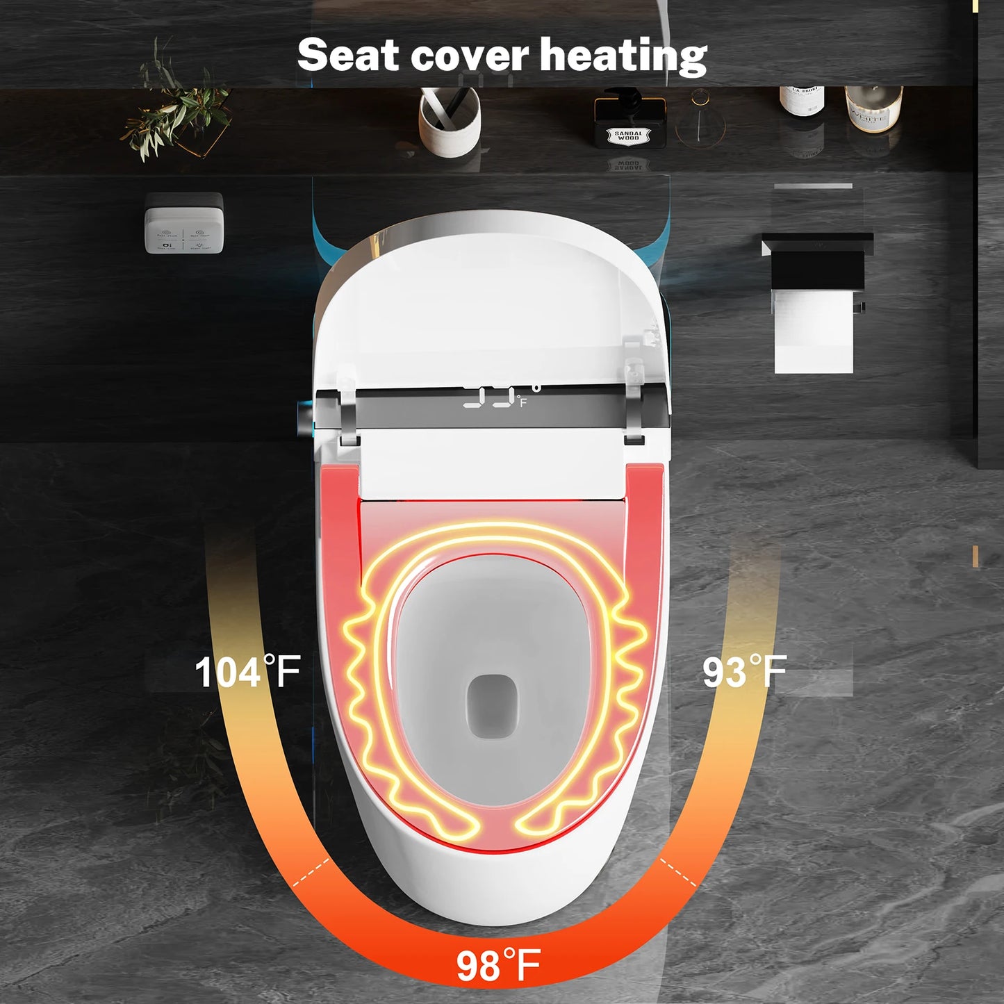 Smart Heated Bidet Toilet Seat With Temperature Display Night Light