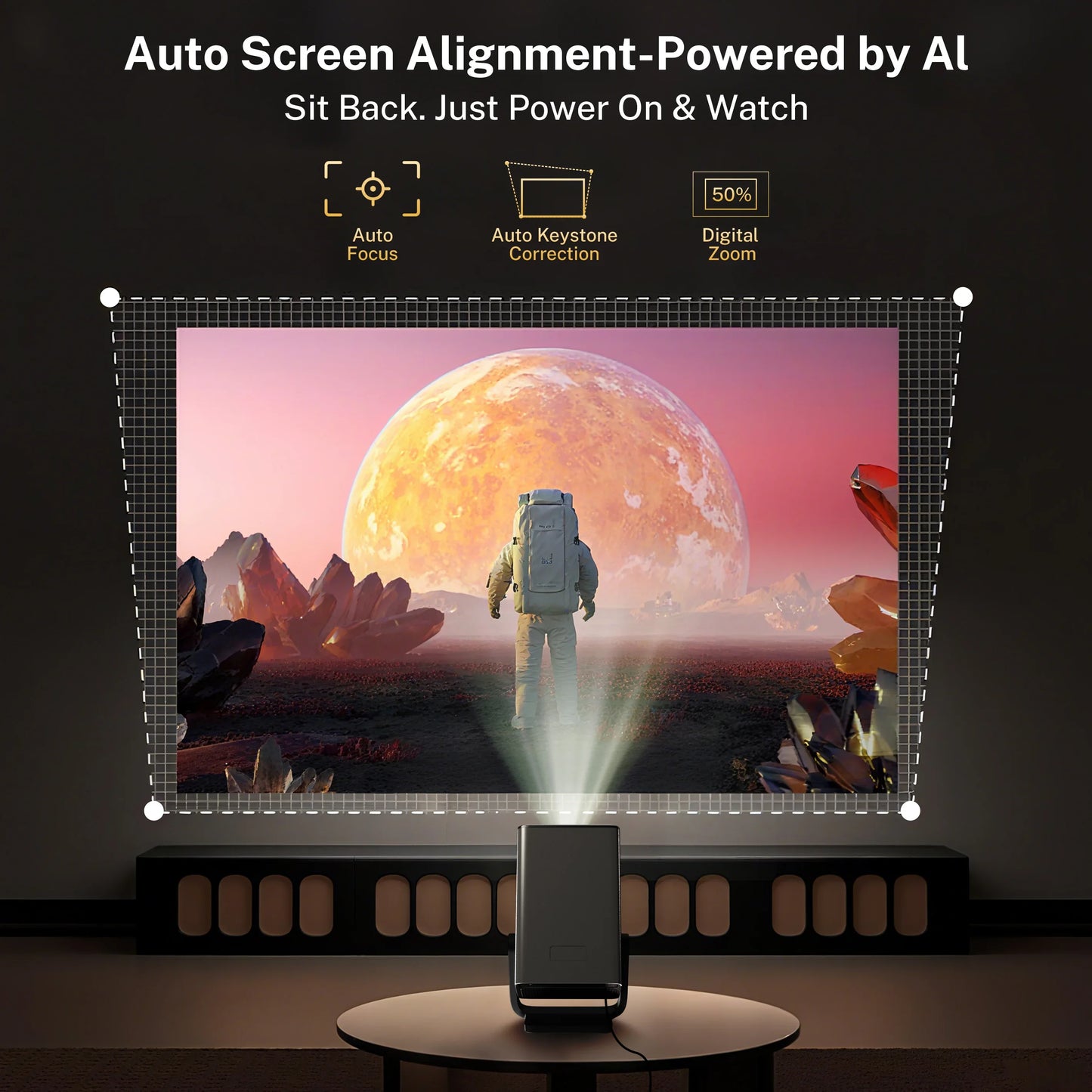 LynCast 8K Android 14 Projector With Auto Focus And Keystone