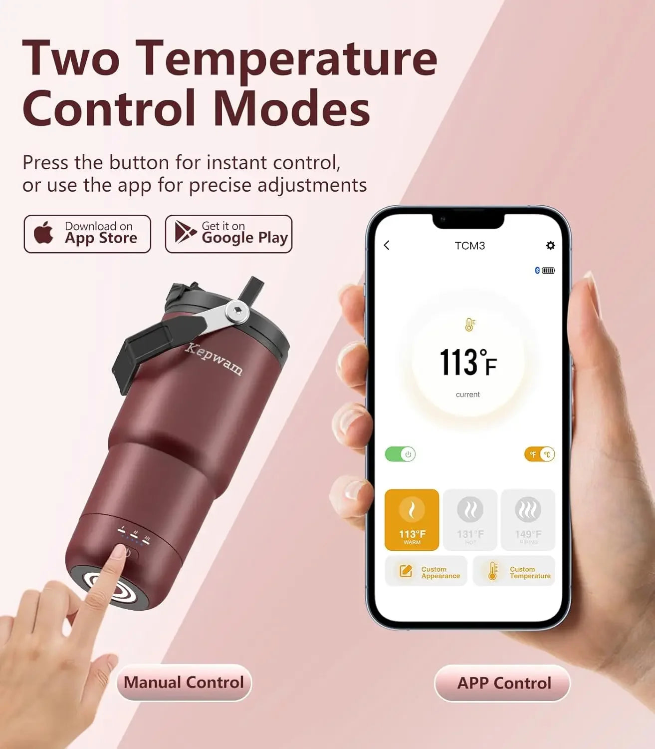 XMSJ Self Heating Travel Mug Temperature Controlled Coffee Warmer