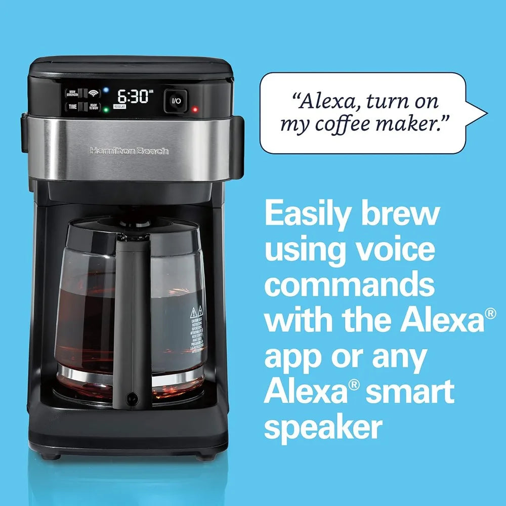 XMSJ Hamilton Beach Alexa Compatible Smart Coffee Maker 12 Cup