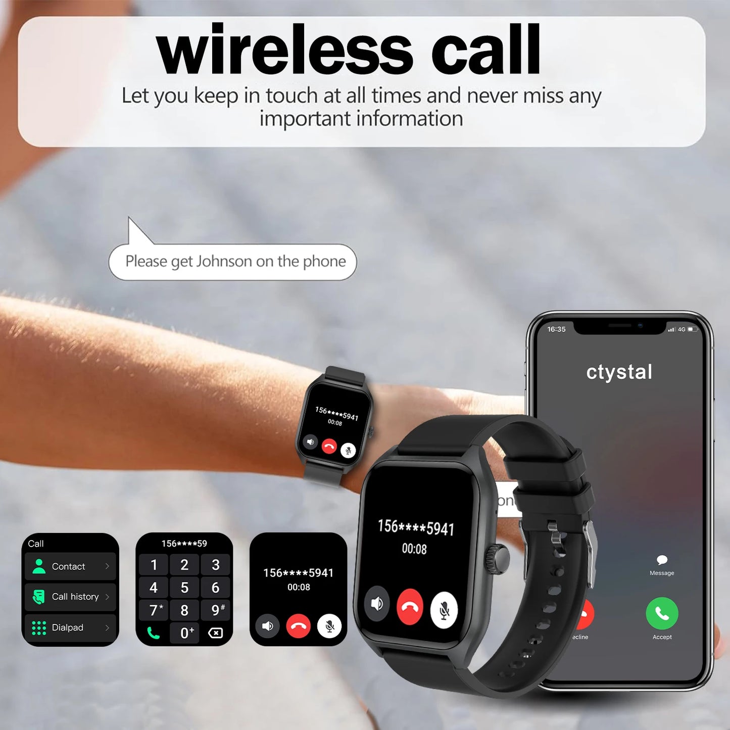 LIVLOVCP AI Voice Assistant Smartwatch For Men Women Health Tracker