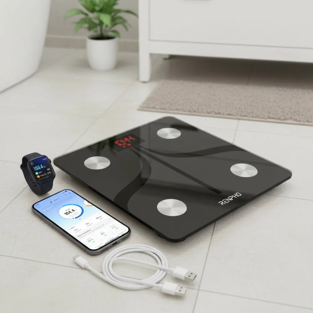 Smart Digital Bathroom Scale With Type C Recharge App Sync