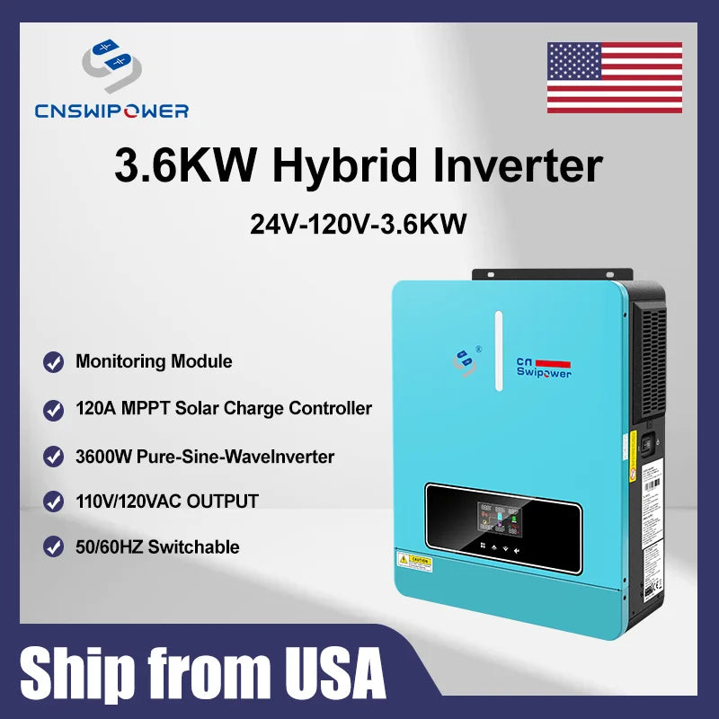Cnswipower Pure Sine Wave Hybrid Inverter 4000VA 3600W