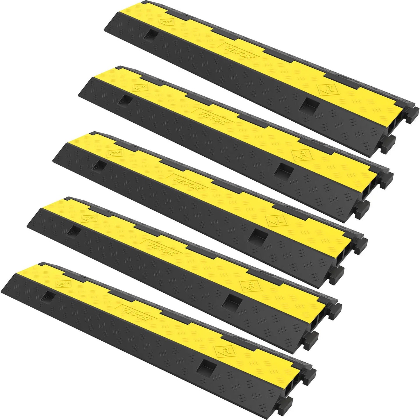 SucceBuy Cable Protector Ramp 2 Channel Rubber PVC 11000 Lbs