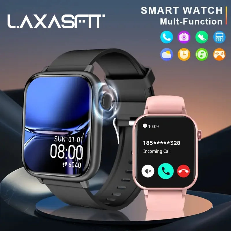 LAXASFIT Waterproof Smart Watch With Bluetooth Calling And Voice Assistant