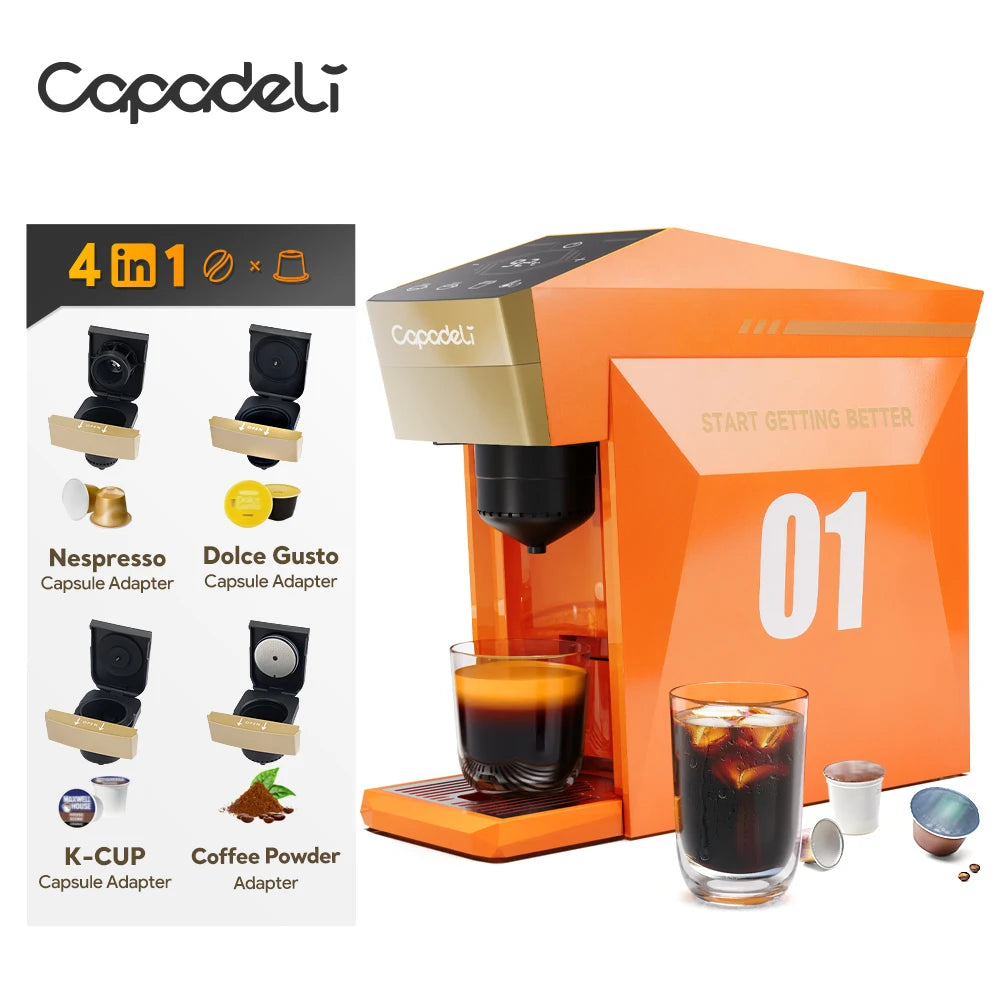 Capadeli 4-In-1 Espresso Machine For K Cups And Ground Coffee