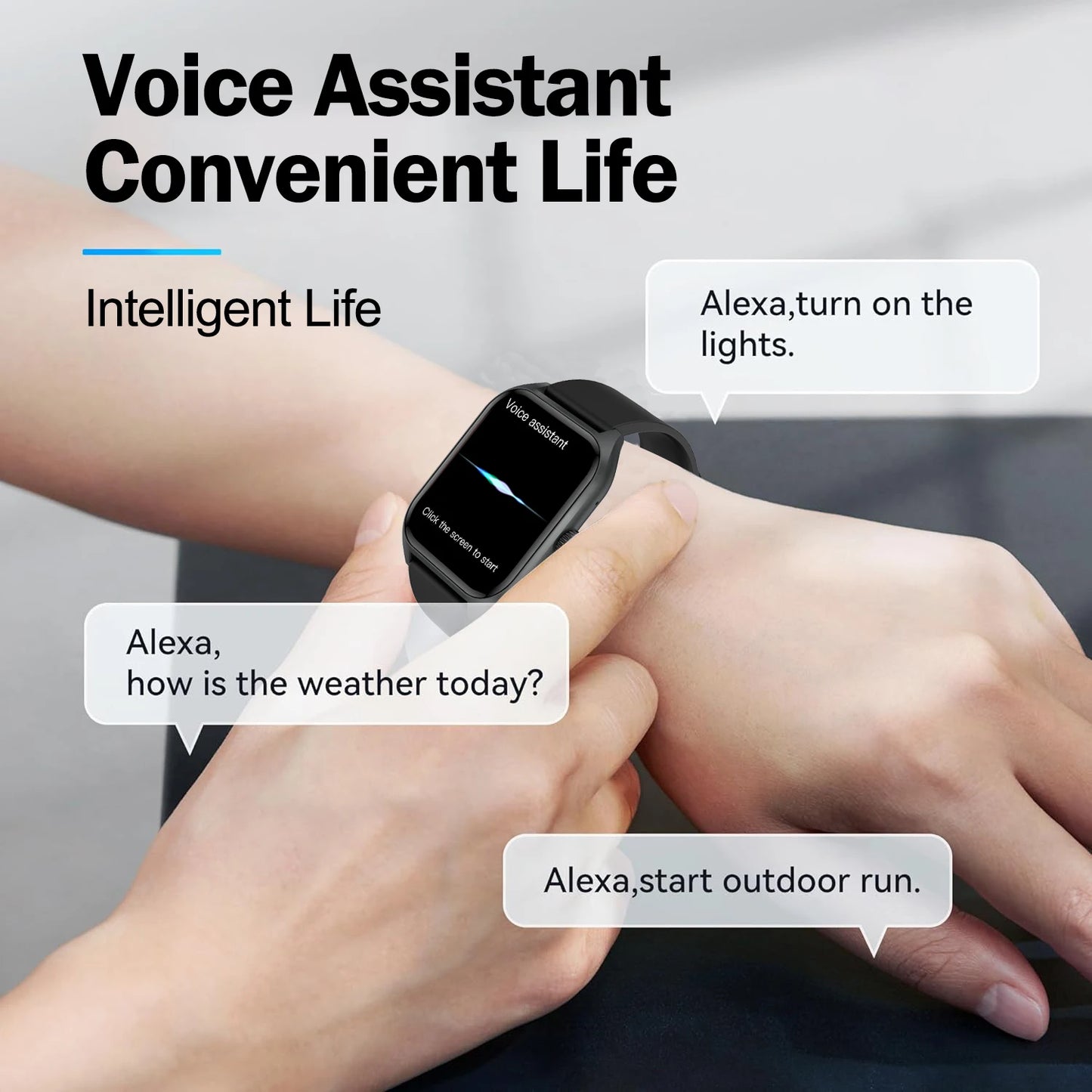LIVLOVCP AI Voice Assistant Smartwatch For Men Women Health Tracker