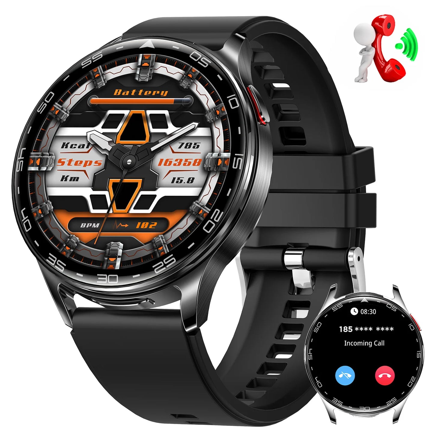 EIGIIIS Smart Watch With Earbuds 2 In 1 Heart Rate