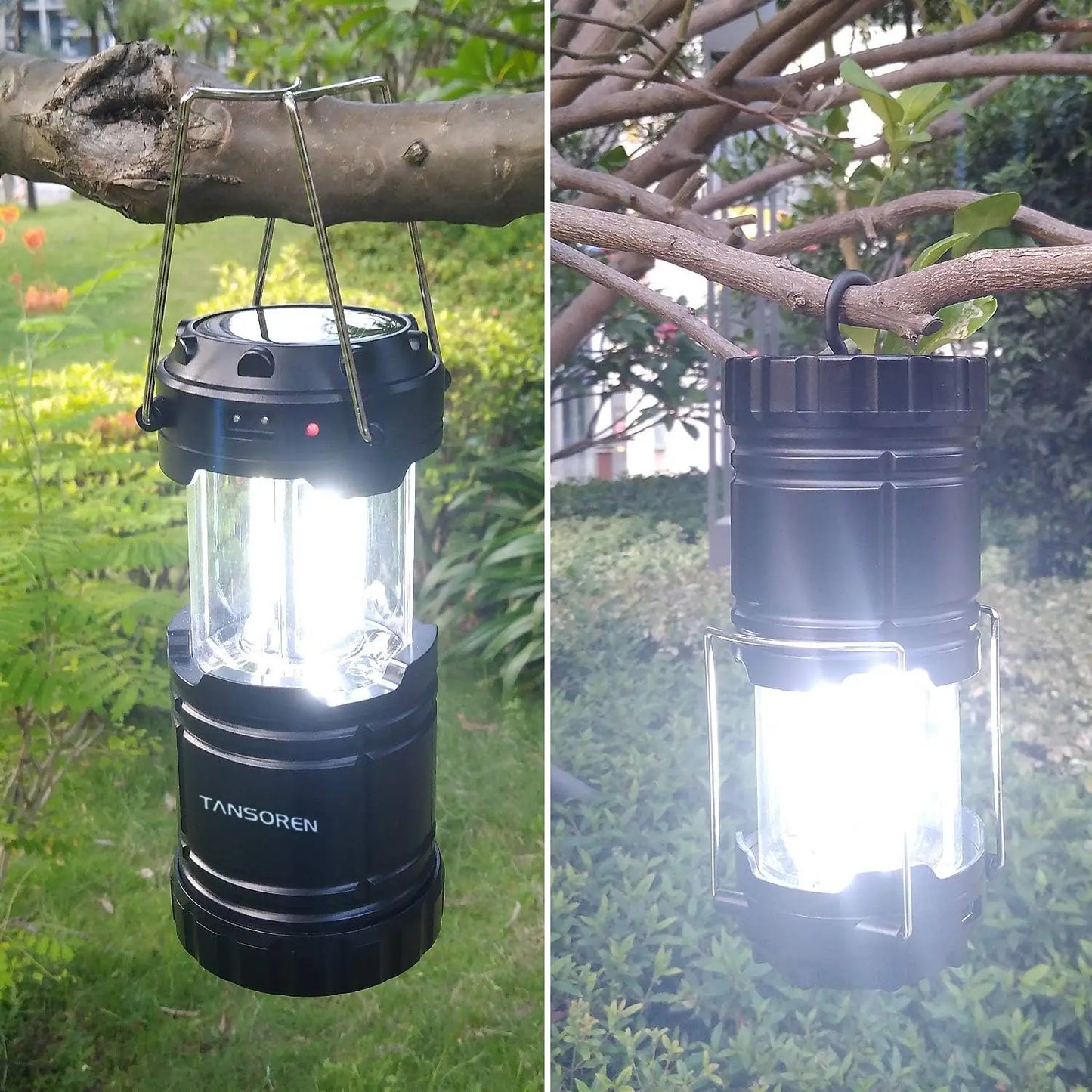 XMSJ Solar USB Rechargeable COB LED Camping Lantern Magnetic Base
