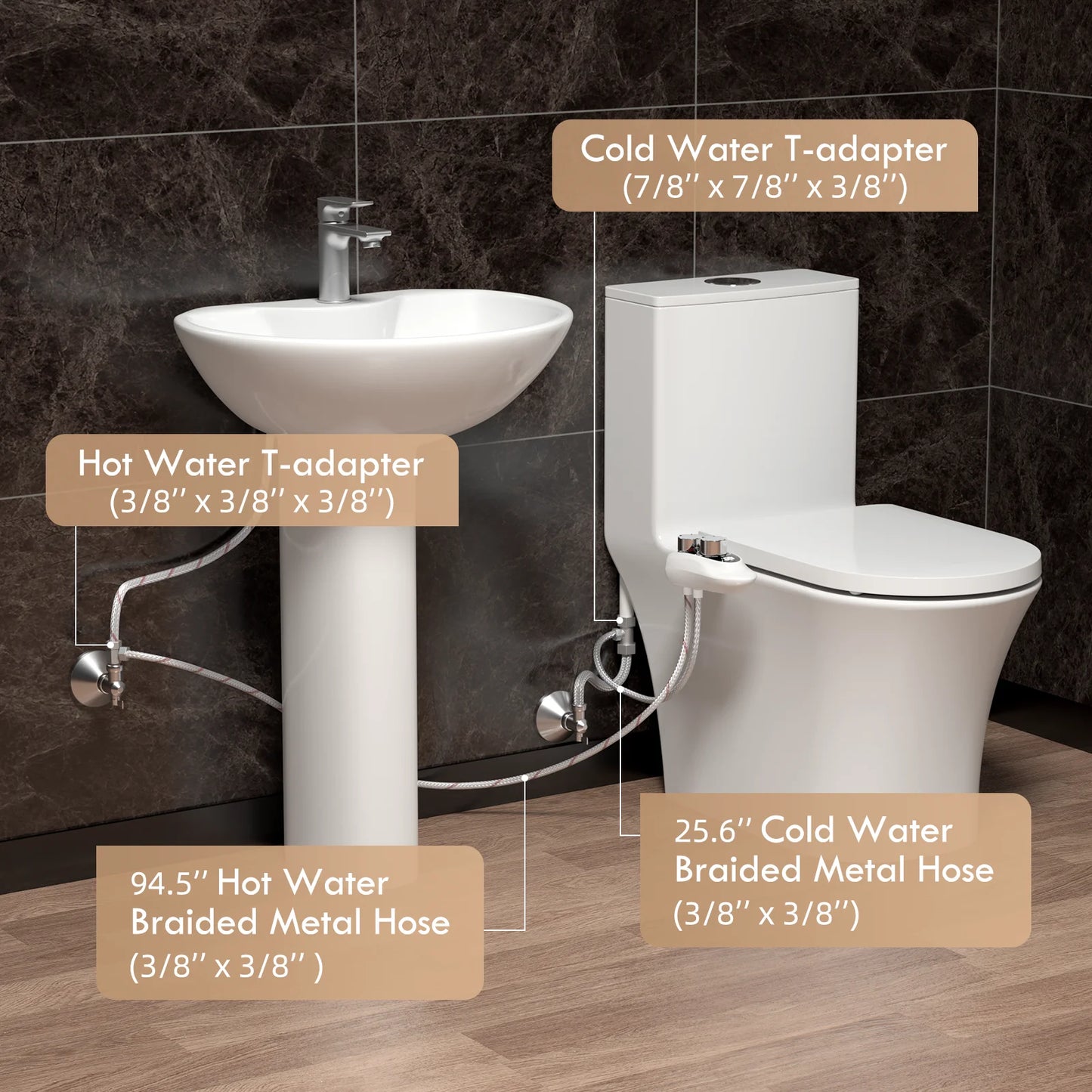 AQUATIZ Dual Temperature Non-Electric Bidet Attachment