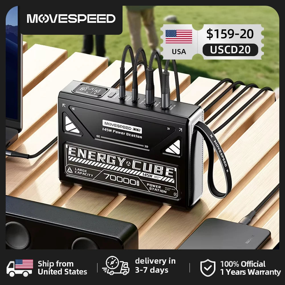 Movespeed 140W 70000mAh PD3.1 Portable Laptop Power Bank