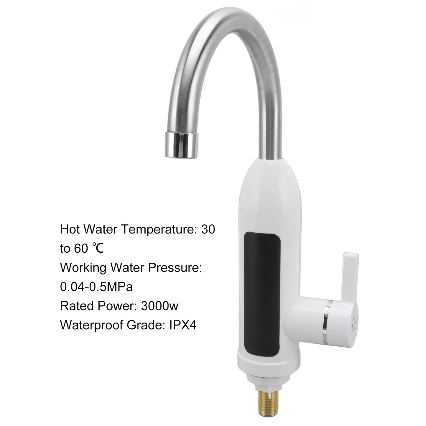 Ashata 3000W Tankless Water Heater Faucet IPX4 Stainless Steel