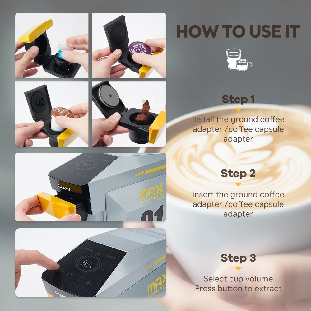 Capadeli 4-In-1 Espresso Machine For K Cups And Ground Coffee
