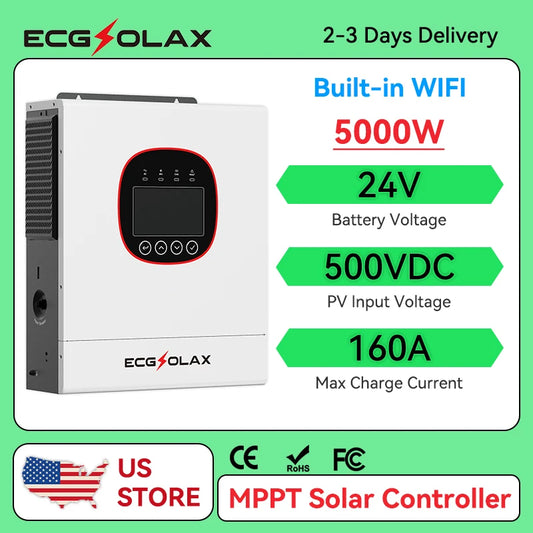 ECGSOLAX 5KW Hybrid Solar Inverter With WiFi MPPT Controller