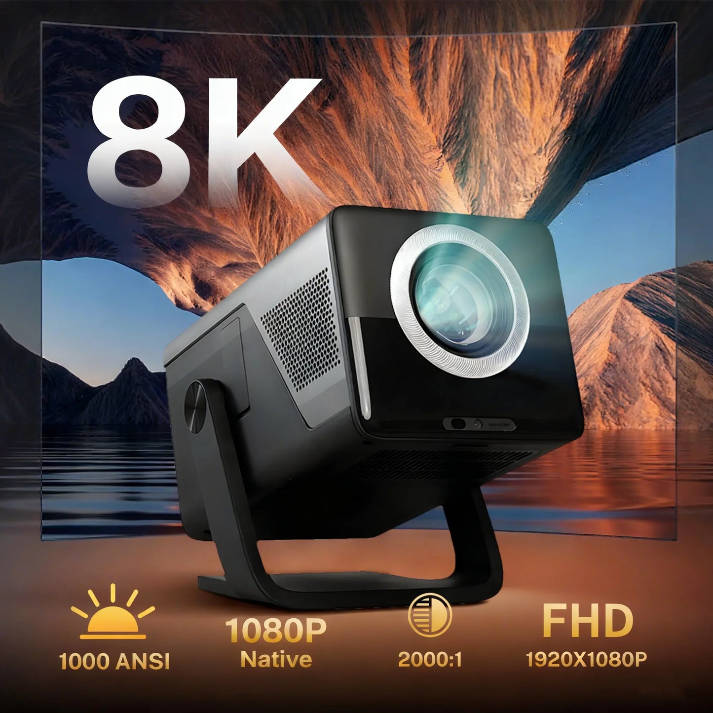 LynCast 8K Android 14 Projector With Auto Focus And Keystone