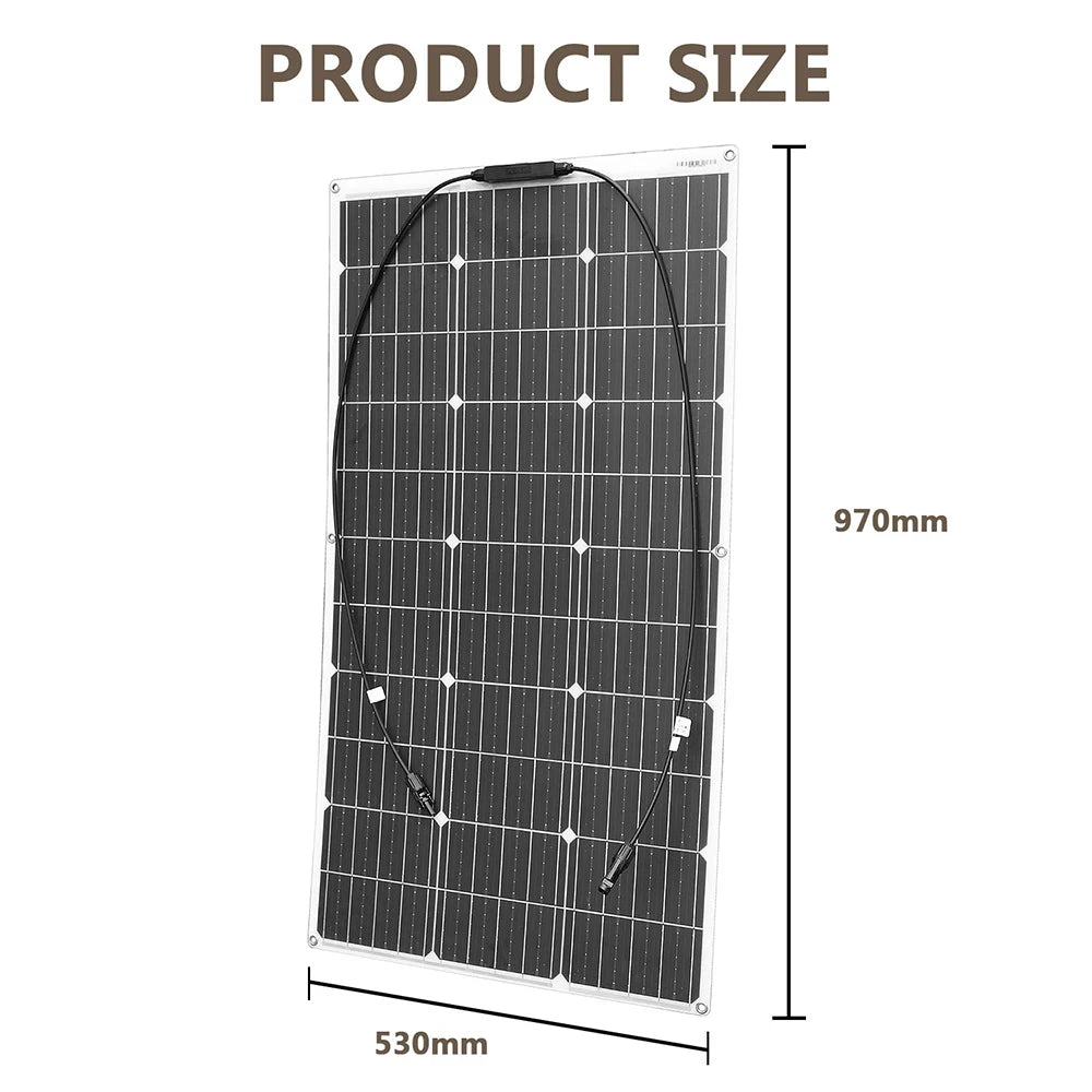 Dgsunlight 12V Flexible Solar Panel Kit 100W Controller