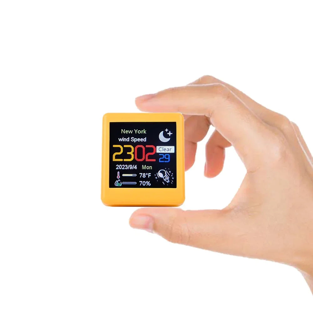 Compact Smart WiFi Weather Station Clock With Temperature And Humidity