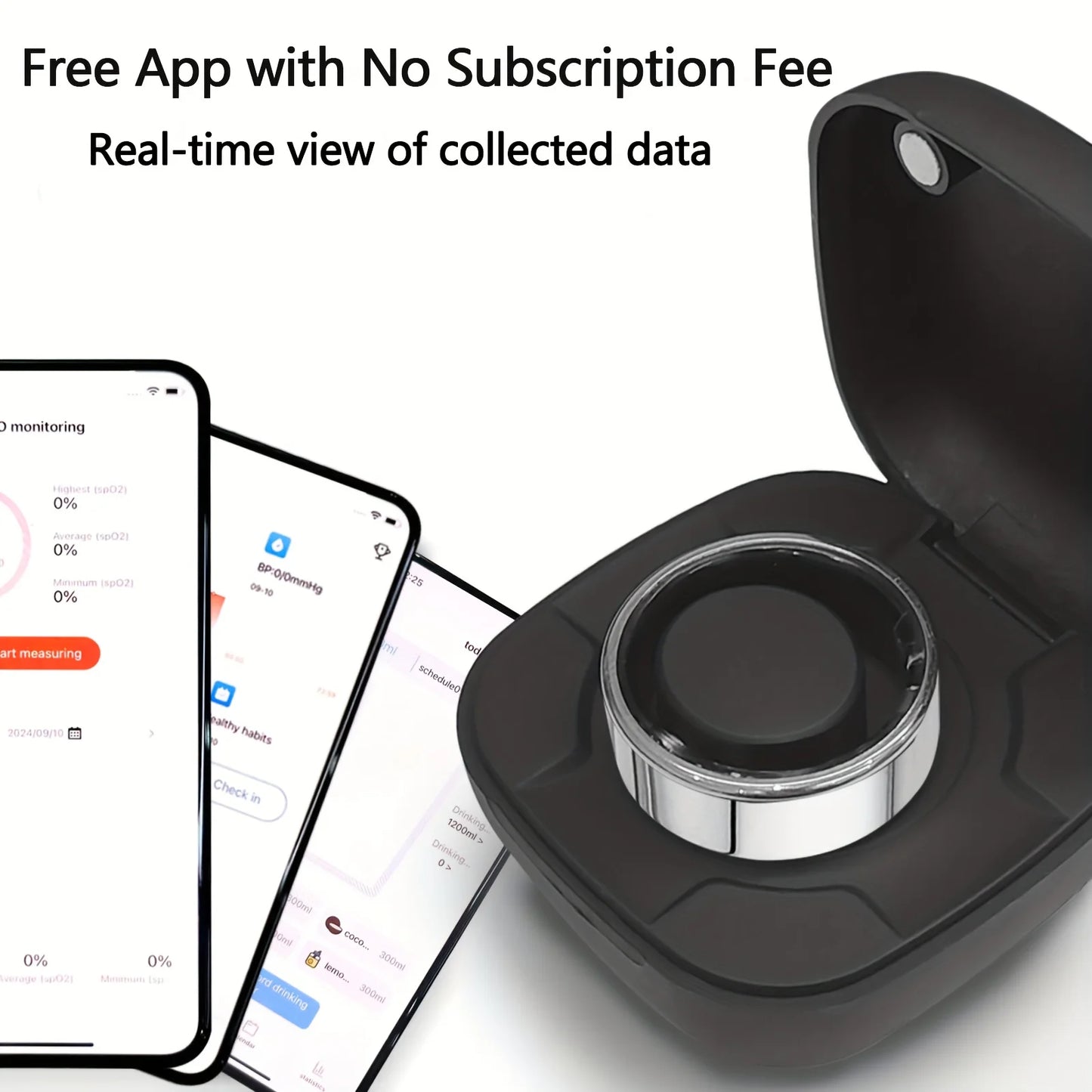 Odelettevcy Smart Ring With Heart Rate SpO2 Sleep Tracker