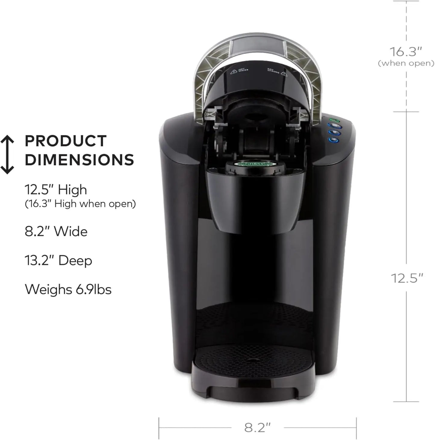 Compact Single Serve Coffee Maker With Smart Start Removable Reservoir