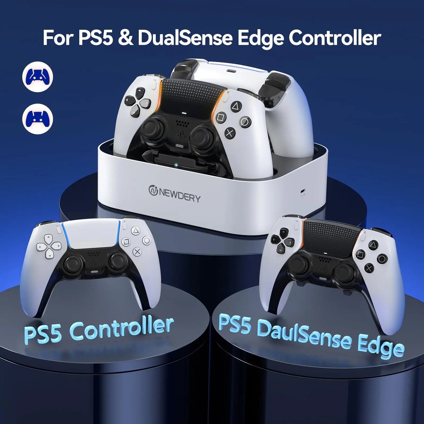 NEWDERY PS5 Controller Charger Station For DualSense Edge Dock