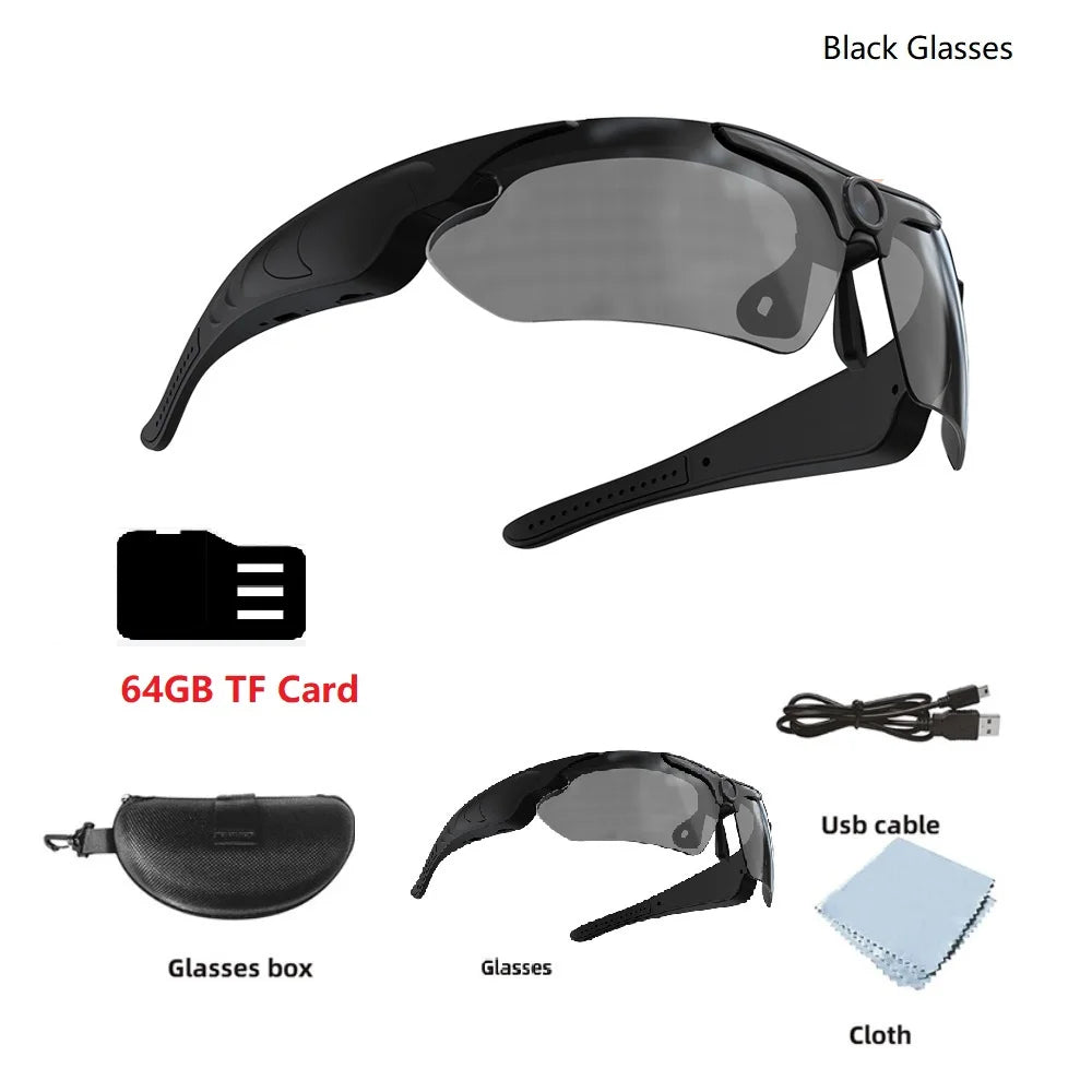 KIDKD Wearable 1080P HD Camera Cycling Glasses With Polarized Lens