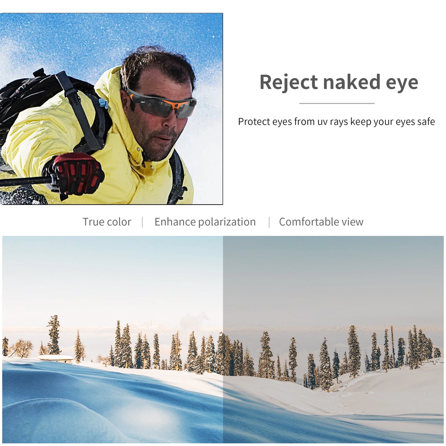 KIDKD Wearable 1080P HD Camera Cycling Glasses With Polarized Lens