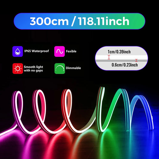 Mexllex Wifi RGB LED Strip Lights Outdoor 108LEDsPerMeter Music Sync