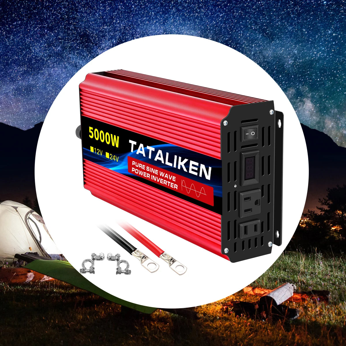 TATALIKEN 12V DC To 110V 60Hz Pure Sine Wave Car Inverter 1000W To 10000W