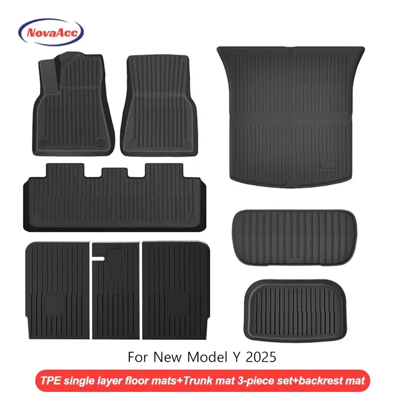 NovaAcc All Weather Floor Mats For Tesla Model Y Interior