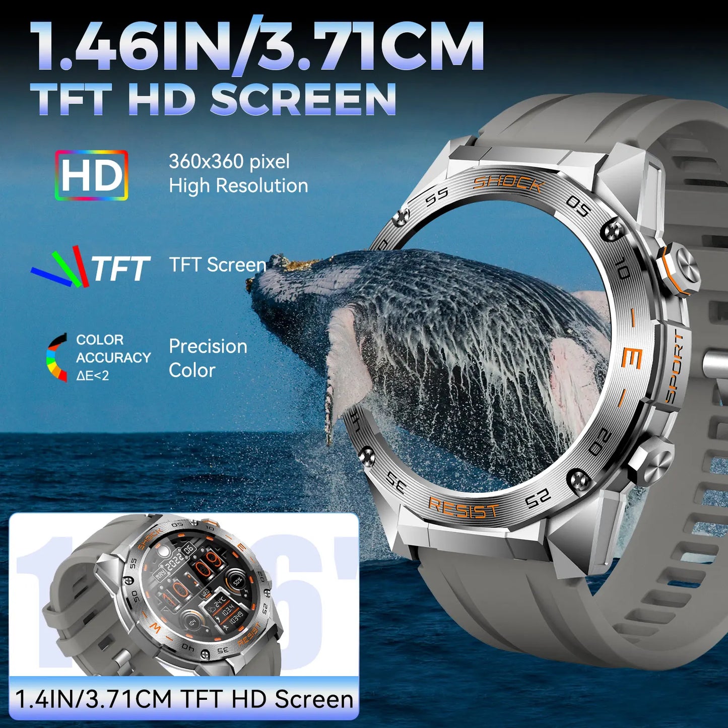 LaNikar Military Smartwatch for Men with Heart Rate Tracking