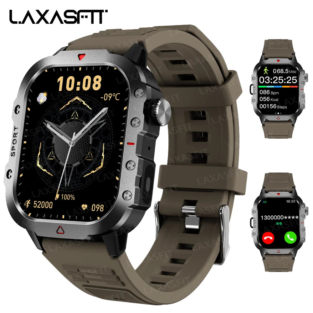 LAXASFIT Smart Watch with Bluetooth Voice Call and LED Flashlight