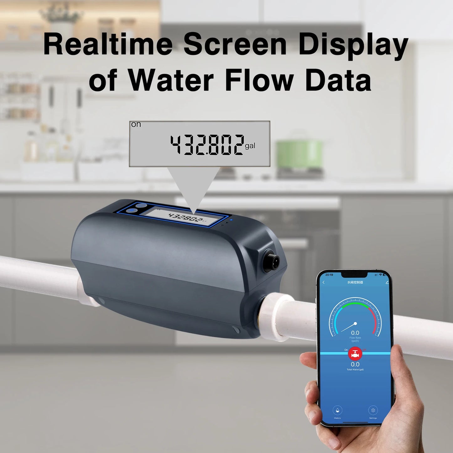 Haozee Tuya Smart Water Shutoff Valve With LCD Display