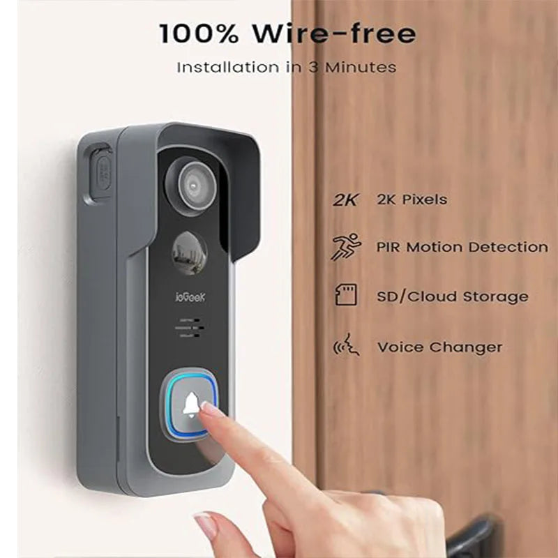 IeGeek 2K Wireless Doorbell Camera With AI Motion Detection