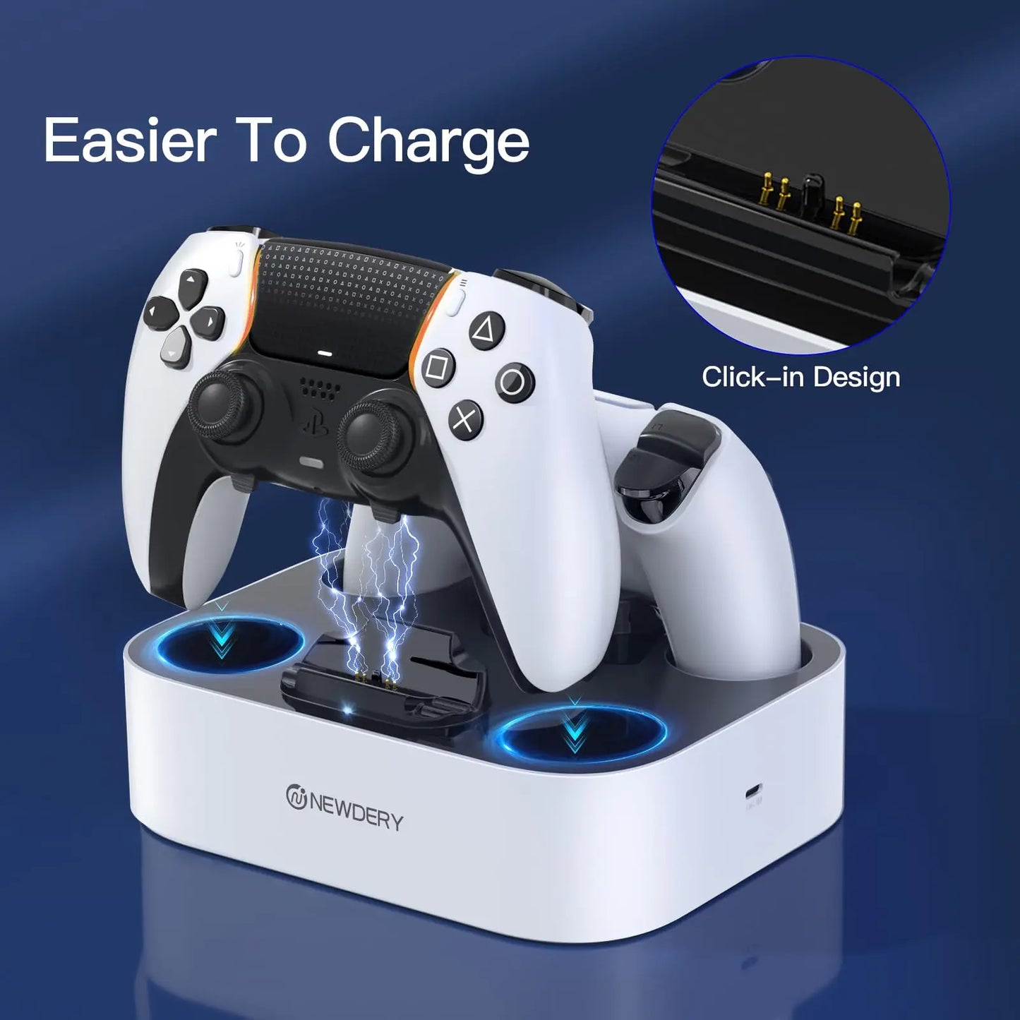 NEWDERY PS5 Controller Charger Station For DualSense Edge Dock