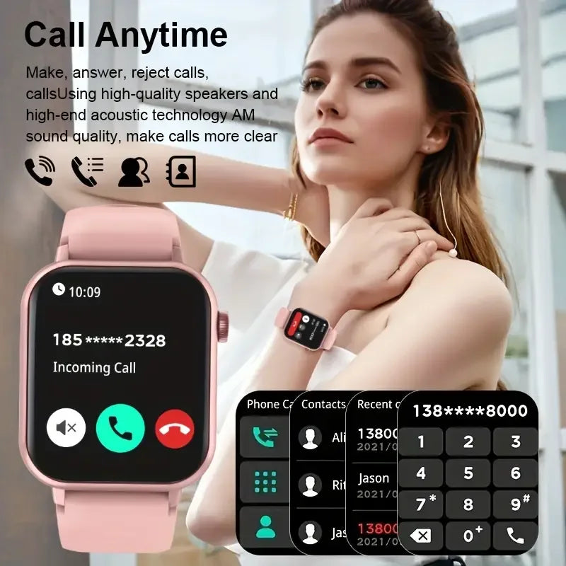 LAXASFIT Waterproof Smart Watch With Bluetooth Calling And Voice Assistant