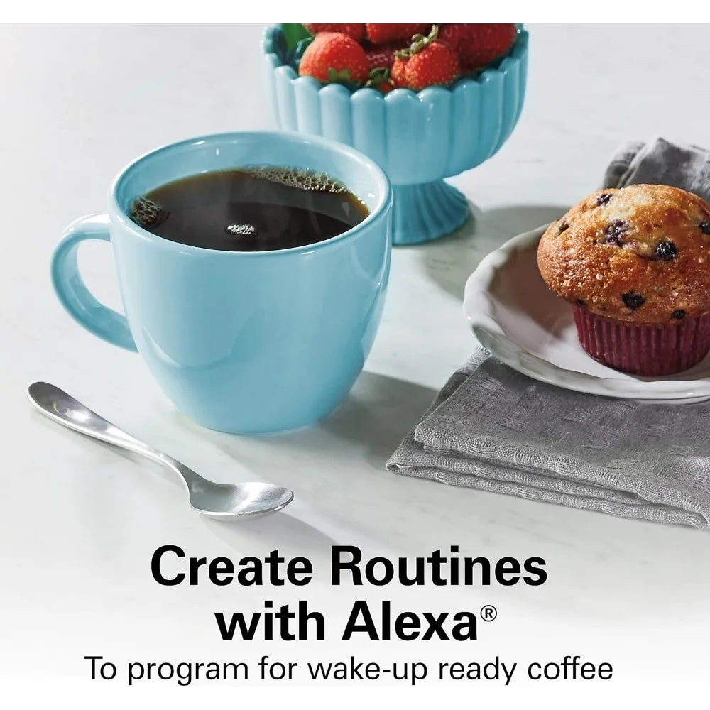 XMSJ Hamilton Beach Alexa Compatible Smart Coffee Maker 12 Cup