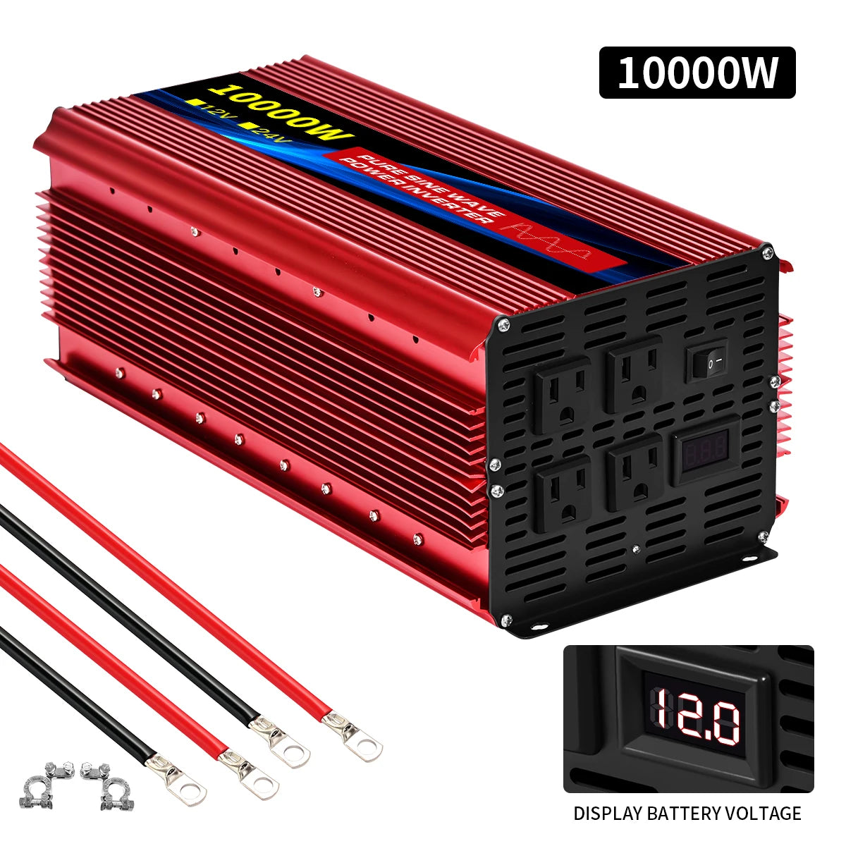 TATALIKEN 12V DC To 110V 60Hz Pure Sine Wave Car Inverter 1000W To 10000W