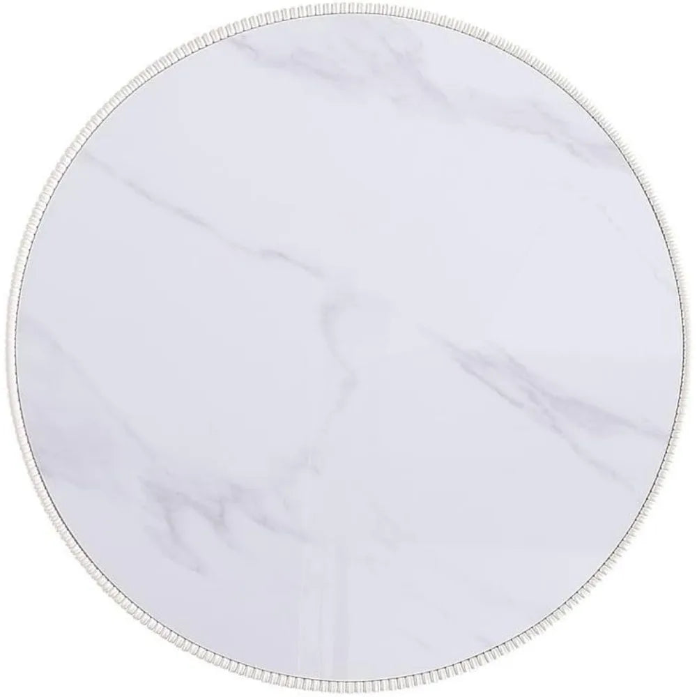 Modern Round Coffee Table Ceramic Marble Top Stainless Steel Frame