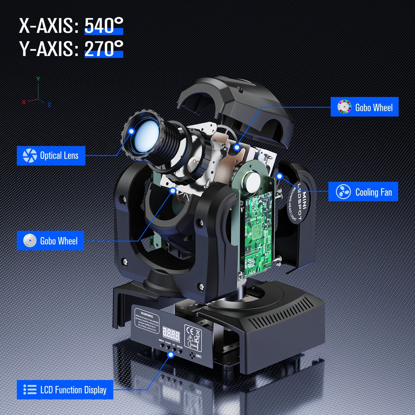 Rudderstar 30W Moving Head Lights DMX Stage Beam Effect